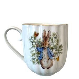 Beatrix Potter Peter Rabbit Coffee Mug Spring Floral Ceramic 14oz Easter NEW